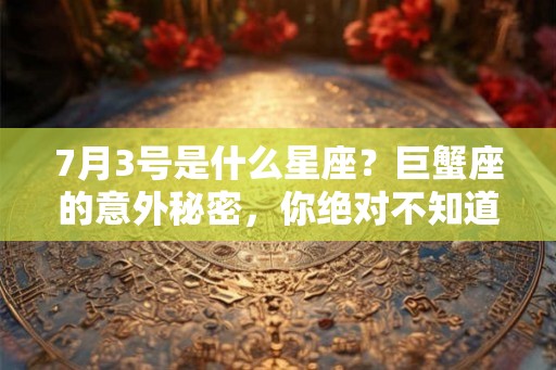 7月3号是什么星座？巨蟹座的意外秘密，你绝对不知道！