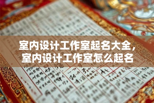 室内设计工作室起名大全，室内设计工作室怎么起名