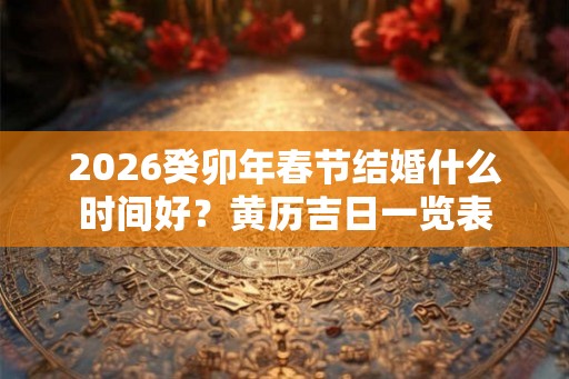 2026癸卯年春节结婚什么时间好?黄历吉日一览表 2026癸卯年春节结婚什么时间好?黄历吉日一览表