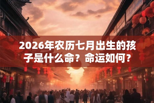 2026年农历七月出生的孩子是什么命？命运如何？