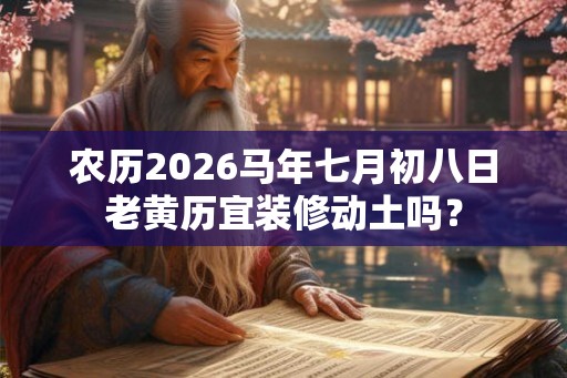 农历2026马年七月初八日老黄历宜装修动土吗？
