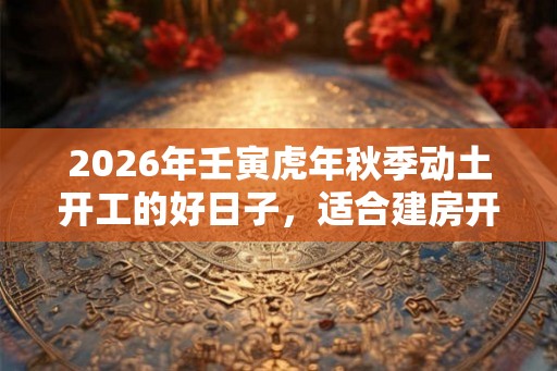 2026年壬寅虎年秋季动土开工的好日子，适合建房开工的吉日