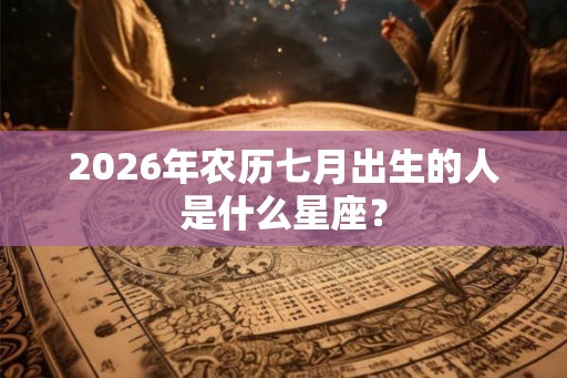 2026年农历七月出生的人是什么星座？