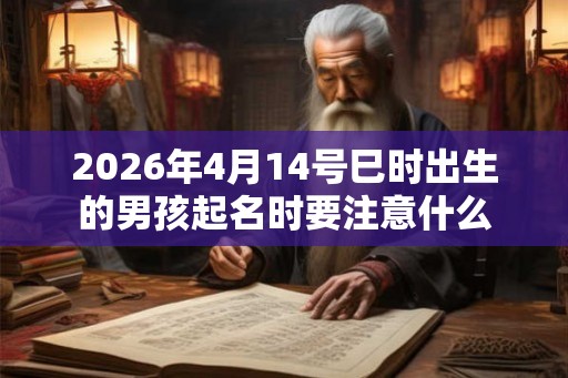 2026年4月14号巳时出生的男孩起名时要注意什么