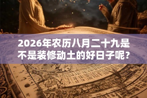 2026年农历八月二十九是不是装修动土的好日子呢？