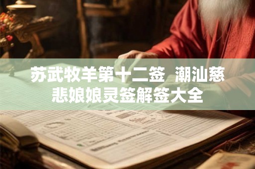 苏武牧羊第十二签  潮汕慈悲娘娘灵签解签大全