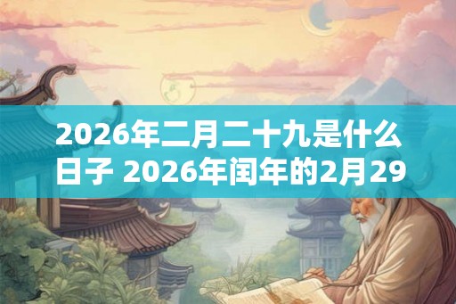 2026年二月二十九是什么日子 2026年闰年的2月29号是什么特殊的日子