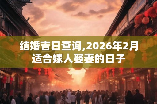 结婚吉日查询,2026年2月适合嫁人娶妻的日子