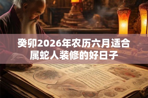 癸卯2026年农历六月适合属蛇人装修的好日子 癸卯2026年农历六月适合属蛇人装修的好日子