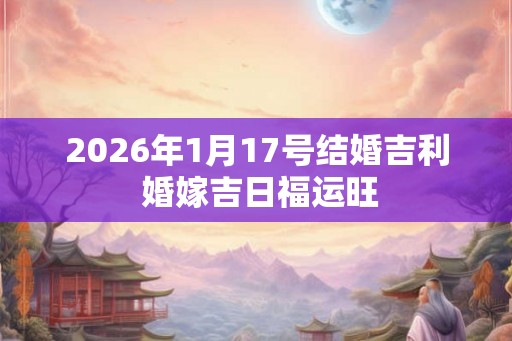 2026年1月17号结婚吉利 婚嫁吉日福运旺