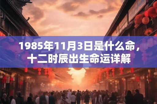 1985年11月3日是什么命，十二时辰出生命运详解