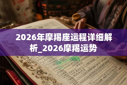 2026年摩羯座运程详细解析_2026摩羯运势