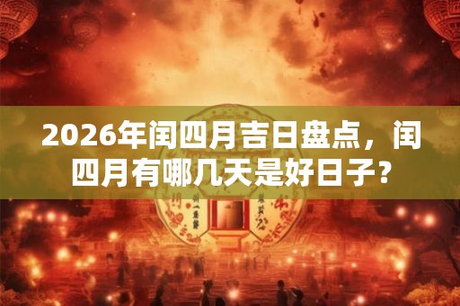 2026年闰四月吉日盘点，闰四月有哪几天是好日子？