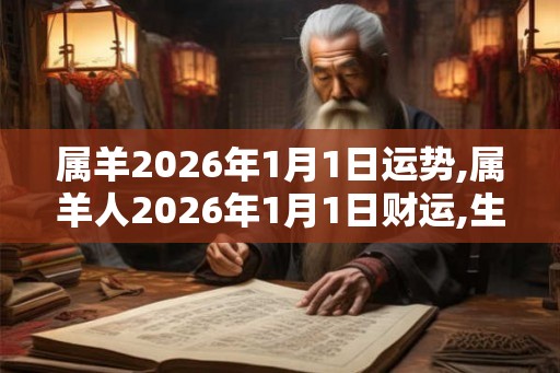属羊2026年1月1日运势,属羊人2026年1月1日财运,生肖羊2026年1月1日运势
