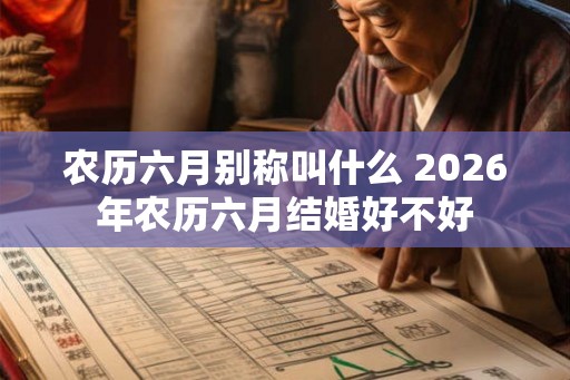 农历六月别称叫什么 2026年农历六月结婚好不好