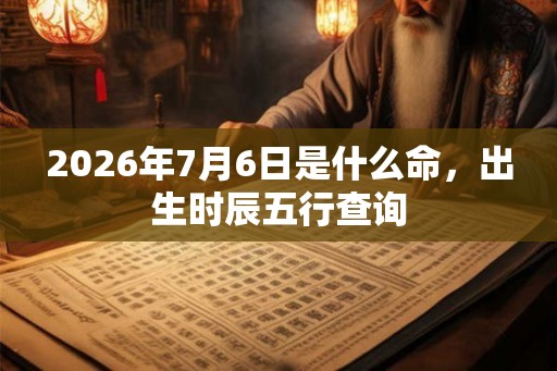 2026年7月6日是什么命，出生时辰五行查询