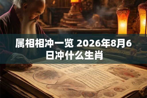 属相相冲一览 2026年8月6日冲什么生肖
