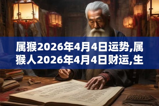 属猴2026年4月4日运势,属猴人2026年4月4日财运,生肖猴2026年4月4日运势 属猴2026年4月4日运势,属猴人2026年4月4日财运,生肖猴2026年4月4日运势