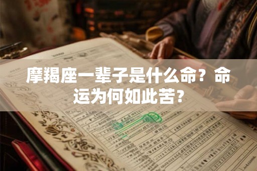 摩羯座一辈子是什么命？命运为何如此苦？