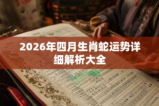 2026年四月生肖蛇运势详细解析大全