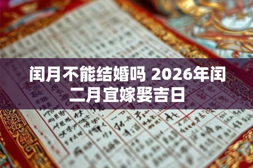 闰月不能结婚吗 2026年闰二月宜嫁娶吉日
