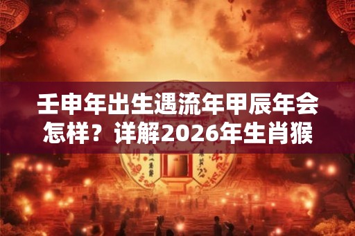 壬申年出生遇流年甲辰年会怎样？详解2026年生肖猴运程