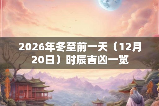 2026年冬至前一天（12月20日）时辰吉凶一览