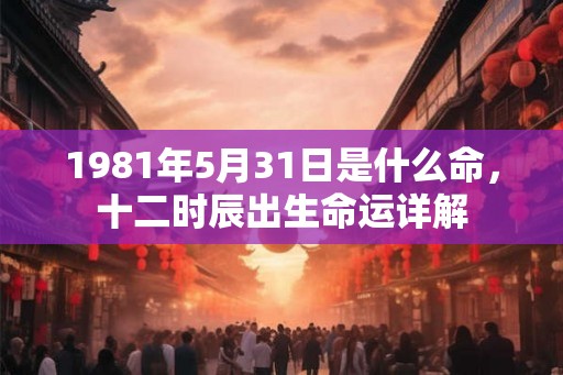 1981年5月31日是什么命，十二时辰出生命运详解