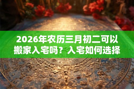 2026年农历三月初二可以搬家入宅吗?入宅如何选择吉日? 2026年农历三月初二可以搬家入宅吗?入宅如何选择吉日?