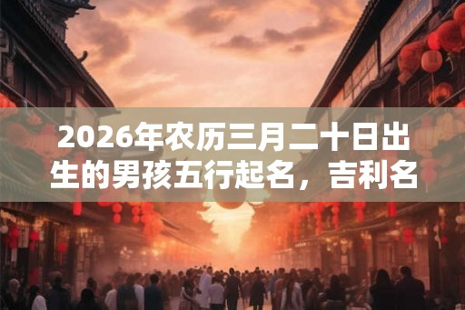 2026年农历三月二十日出生的男孩五行起名，吉利名字大全