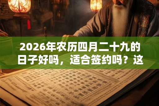 2026年农历四月二十九的日子好吗,适合签约吗?这天卦象如何? 2026年农历四月二十九的日子好吗,适合签约吗?这天卦象如何?