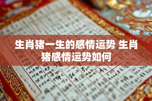 生肖猪一生的感情运势 生肖猪感情运势如何