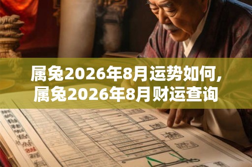 属兔2026年8月运势如何,属兔2026年8月财运查询