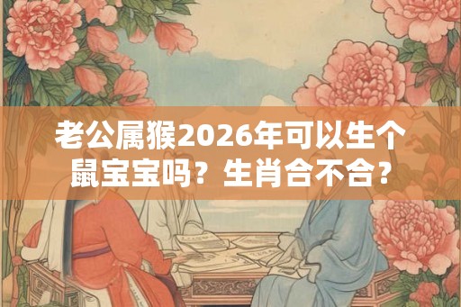 老公属猴2026年可以生个鼠宝宝吗？生肖合不合？