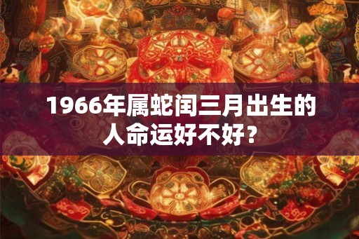 1966年属蛇闰三月出生的人命运好不好？