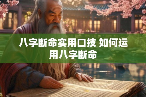 八字断命实用口技 如何运用八字断命