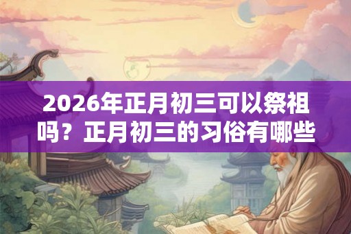 2026年正月初三可以祭祖吗？正月初三的习俗有哪些？