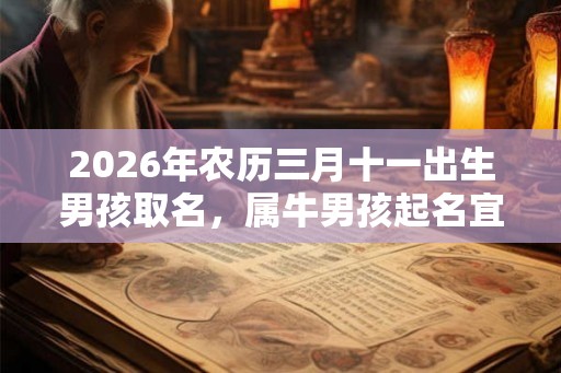 2026年农历三月十一出生男孩取名，属牛男孩起名宜用字一览！