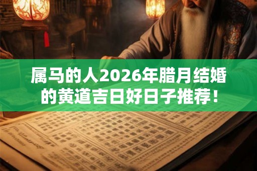 属马的人2026年腊月结婚的黄道吉日好日子推荐！