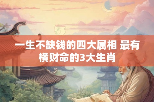 一生不缺钱的四大属相 最有横财命的3大生肖