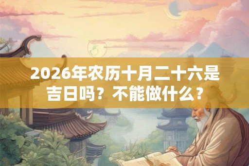 2026年农历十月二十六是吉日吗？不能做什么？