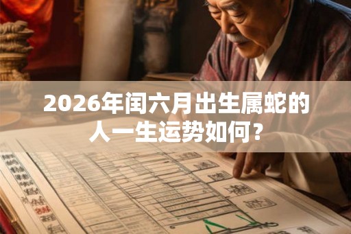 2026年闰六月出生属蛇的人一生运势如何? 2026年闰六月出生属蛇的人一生运势如何?
