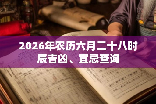 2026年农历六月二十八时辰吉凶、宜忌查询