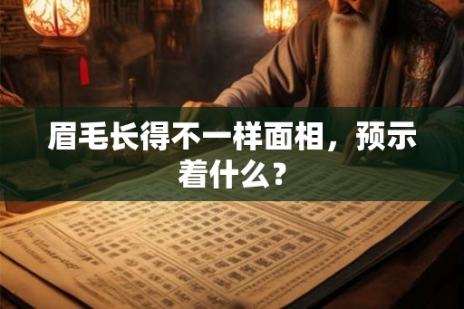 眉毛长得不一样面相，预示着什么？