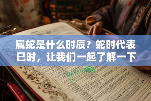属蛇是什么时辰？蛇时代表巳时，让我们一起了解一下！
