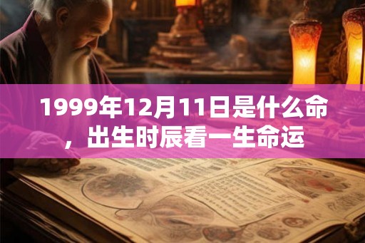 1999年12月11日是什么命，出生时辰看一生命运