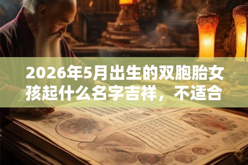 2026年5月出生的双胞胎女孩起什么名字吉祥，不适合用哪些字。