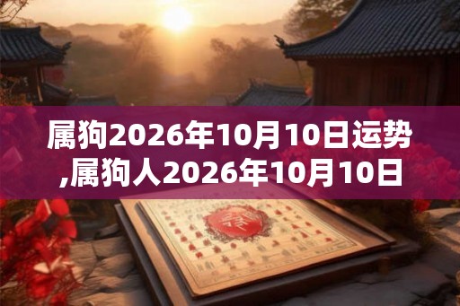 属狗2026年10月10日运势,属狗人2026年10月10日财运,生肖狗2026年10月10日运势
