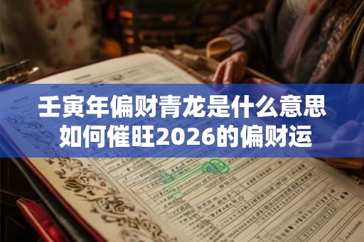 壬寅年偏财青龙是什么意思 如何催旺2026的偏财运