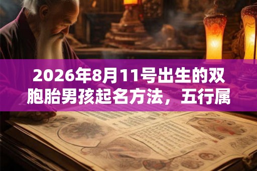 2026年8月11号出生的双胞胎男孩起名方法，五行属什么